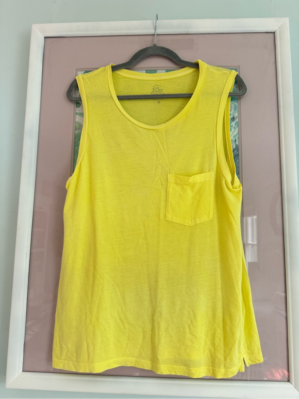 J. Crew Bright Yellow Sleeveless Pocket Tank